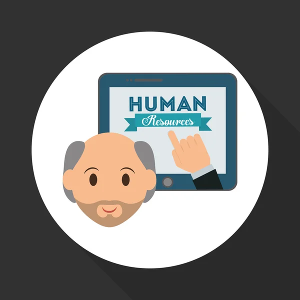 Progettazione delle risorse umane. Icona della persona. Illustrazione isolato — Vettoriale Stock