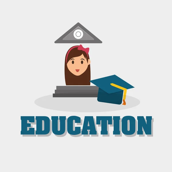 Onderwijs ontwerp. Het pictogram van de Universiteit. Kleurrijk en geïsoleerde illust — Stockvector