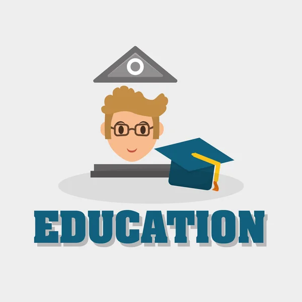 Education design. University icon. Colorfull and isolated illust — Stock Vector