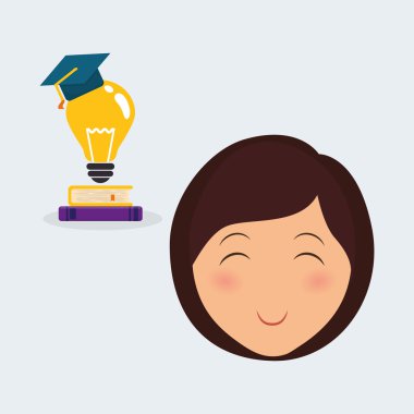 Eğitim tasarım. Üniversite simgesi. Derma ve izole illust