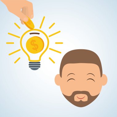 Para tasarım kaydedin. Mali madde. Derma illüstrasyon, vecto