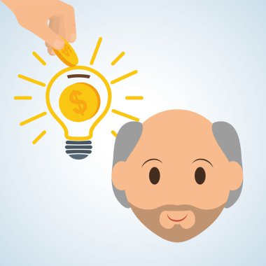 Para tasarım kaydedin. Mali madde. Derma illüstrasyon, vecto