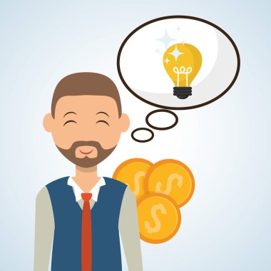 Yönetim tasarım. Kişi simgesi. İzole illüstrasyon