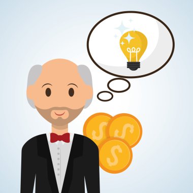 Yönetim tasarım. Kişi simgesi. İzole illüstrasyon