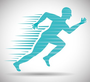 Man of side running. sport concept, vector graphic