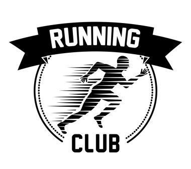 Man of side running. sport concept, vector graphic