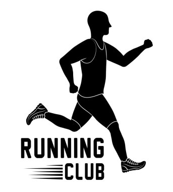 Man of side running. sport concept, vector graphic