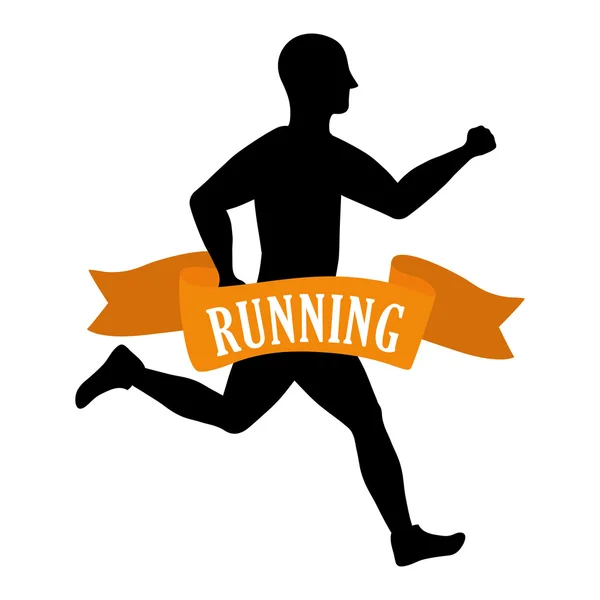 Man of side running. sport concept, vector graphic — Stockvector