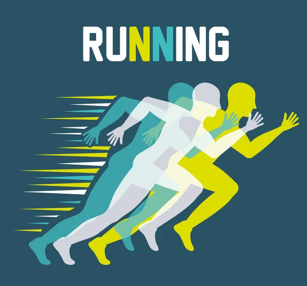 Man of side running. sport concept, vector graphic — Stock Vector