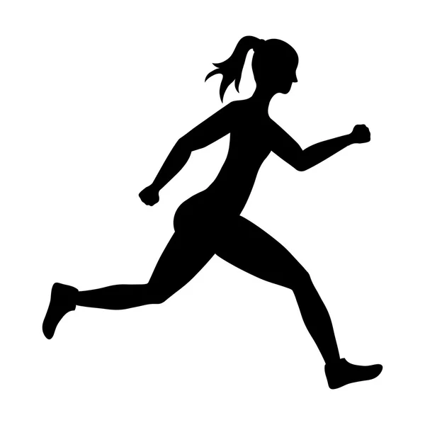 Femme de côté qui court. concept sportif, graphique vectoriel — Image vectorielle