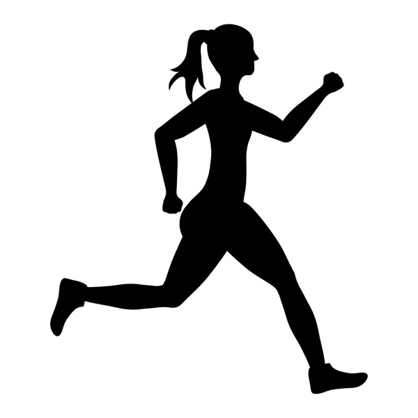 Woman of side running. sport concept, vector graphic — Stok Vektör