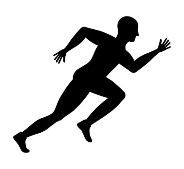 Man of side running. sport concept, vector graphic