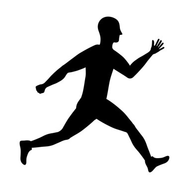 Man of side running. sport concept, vector graphic