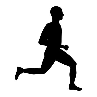 Man of side running. sport concept, vector graphic