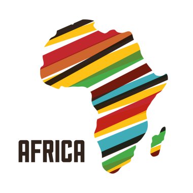 Afrika tasarım. harita şekil kutsal kişilerin resmi, vektör grafiği