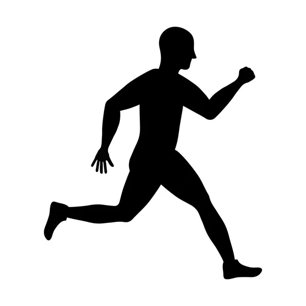 Hombre de lado corriendo. concepto deportivo, gráfico vectorial — Vector de stock