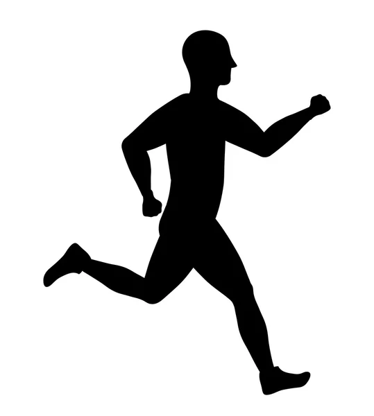 Hombre de lado corriendo. concepto deportivo, gráfico vectorial — Vector de stock