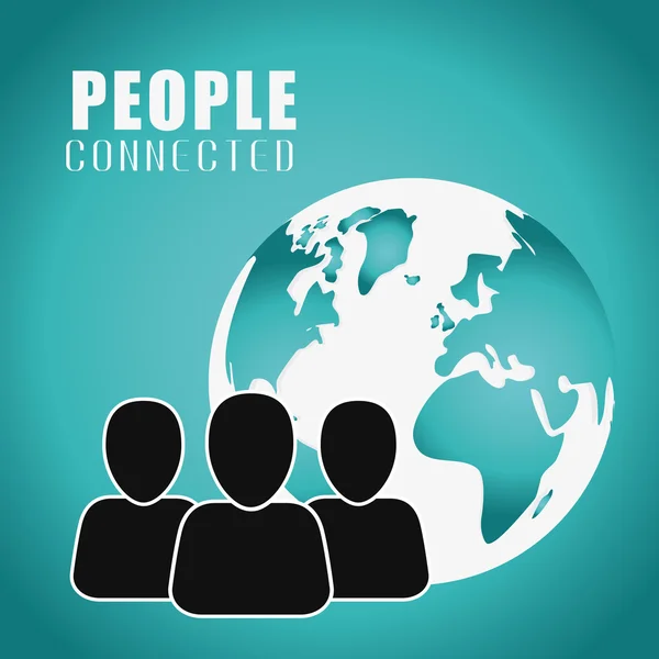 People Connection ontwerp. Pictogram sociaal netwerk, vectorafbeelding — Stockvector