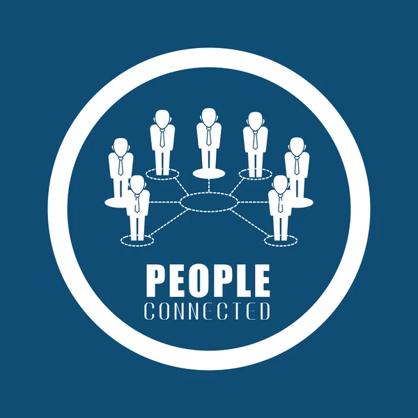 People Connection ontwerp. Pictogram sociaal netwerk, vectorafbeelding — Stockvector