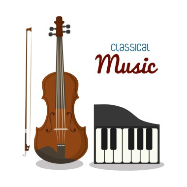 viyolonsel ve piyano simgesi. Müzik enstrümanı. vektör grafiği