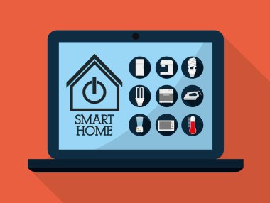 Akıllı ev tasarım. Teknoloji simgesi. vektör grafiği