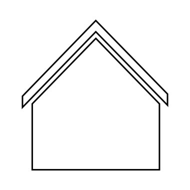 Ev ailesi. Çatılı ev. siluet tasarımı, vektör gra