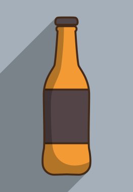 İçki şişe tasarımı etiketi simgesi, vektör grafiği