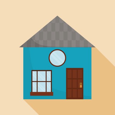 Müstakil ev. Kapı ve pencereler, grafik tasarım ile ev simgesini