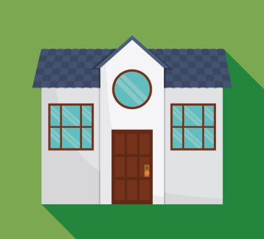 Müstakil ev. Kapı ve pencereler, grafik tasarım ile ev simgesini