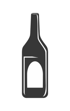 bir şişe şarap simgesi. Menü tasarımı. vektör grafiği