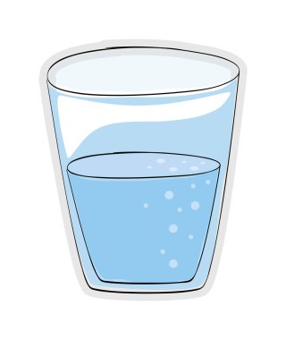 su içecek simgesi. Organik ve sağlıklı gıda tasarım. vektör grafiği