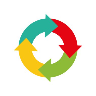 Ok simgesi olan daire. Infographic tasarım. vektör grafiği