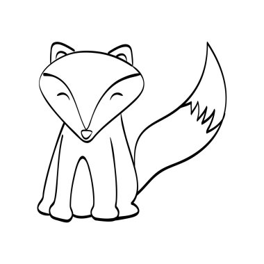 Tilki çizgi film simgesi. şirin hayvan tasarımı. vektör grafiği