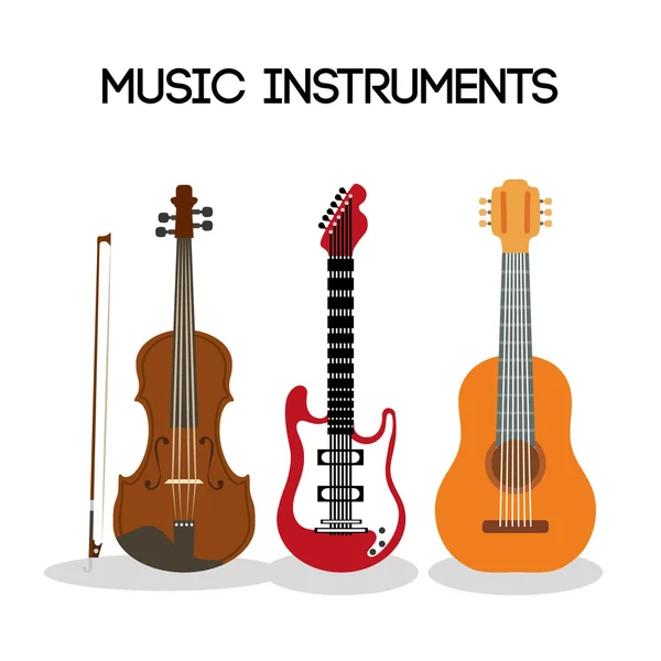 Guitar and cello icon. Music instrument. vector graphic — Stock Vector