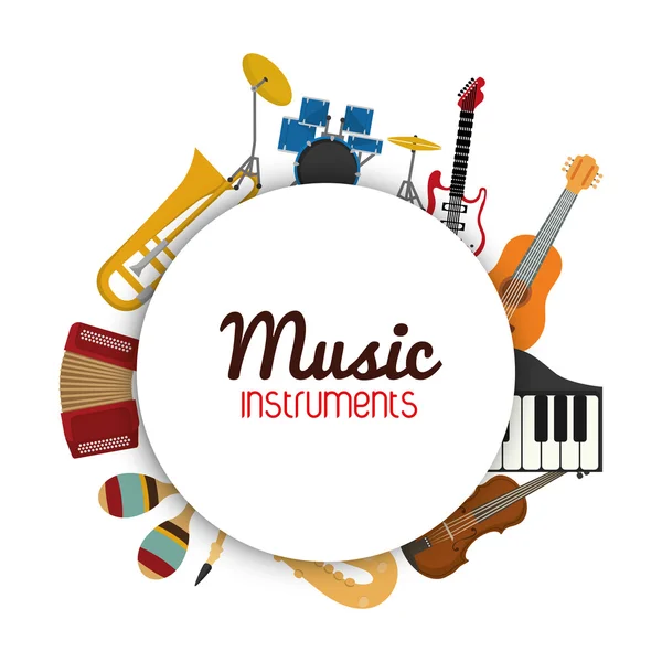 Conjunto de ícones de instrumento de música. gráfico vetorial — Vetor de Stock