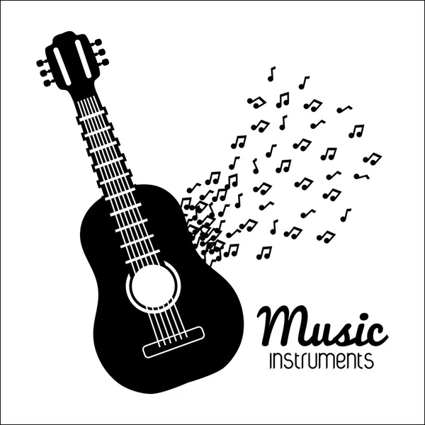 Ícone de guitarra. Instrumento musical. gráfico vetorial — Vetor de Stock