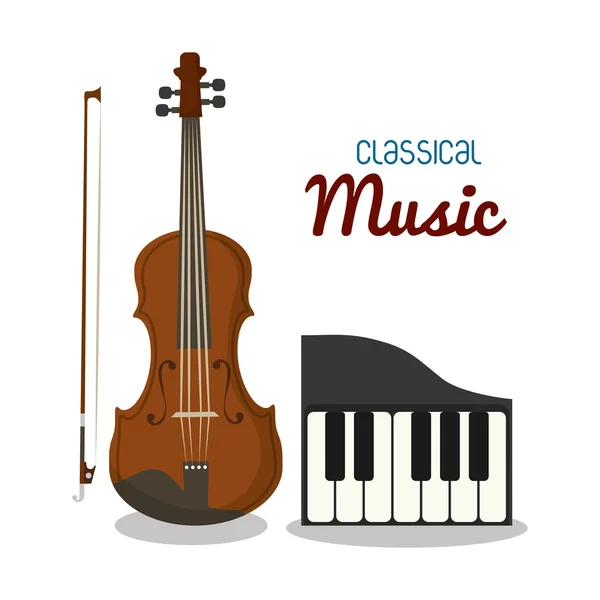 Violoncello e pianoforte icona. Strumento musicale. grafica vettoriale — Vettoriale Stock