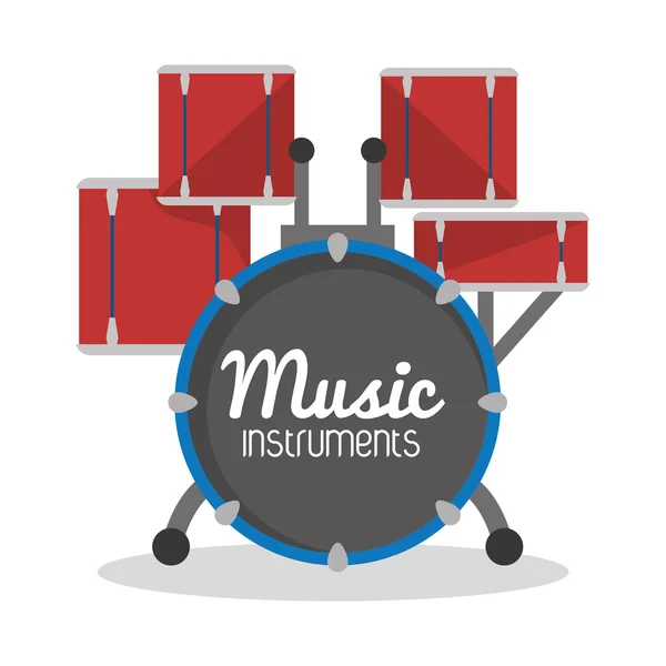 Ícone de bateria. Instrumento musical. gráfico vetorial — Vetor de Stock