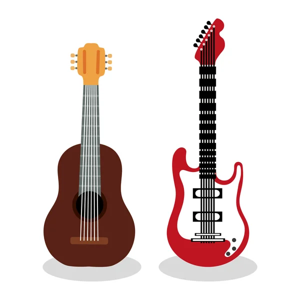 Icono de guitarra. Instrumento musical. gráfico vectorial — Vector de stock