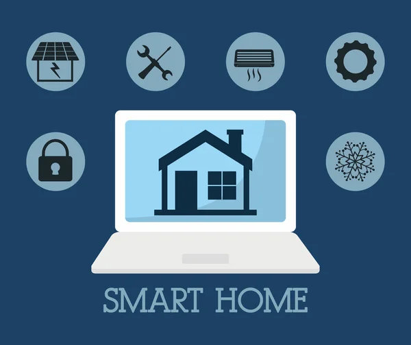Smart-House-Design. Technologie-Ikone. Vektorgrafik — Stockvektor