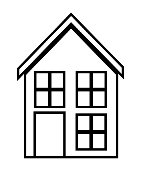 Famille d'origine. Maison avec porte et fenêtres. design de silhouette, vec — Image vectorielle