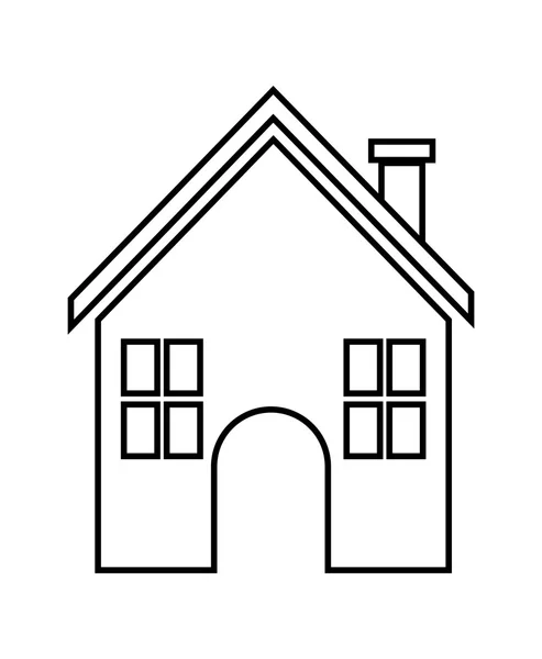 Домашняя семья. Дом с дверью и окнами. дизайн силуэта, vec — стоковый вектор