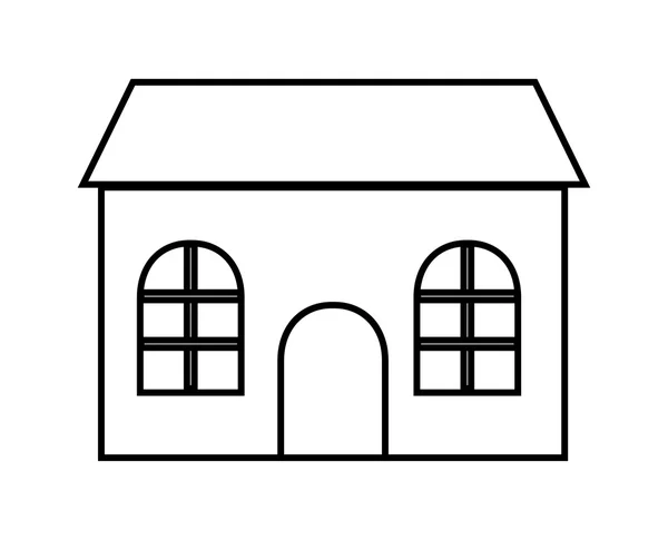 Famille d'origine. Maison avec porte et fenêtres. design de silhouette, vec — Image vectorielle