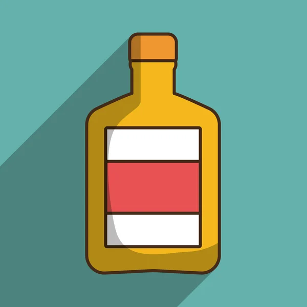 Diseño de botella de bebida con icono de etiqueta, gráfico vectorial — Vector de stock