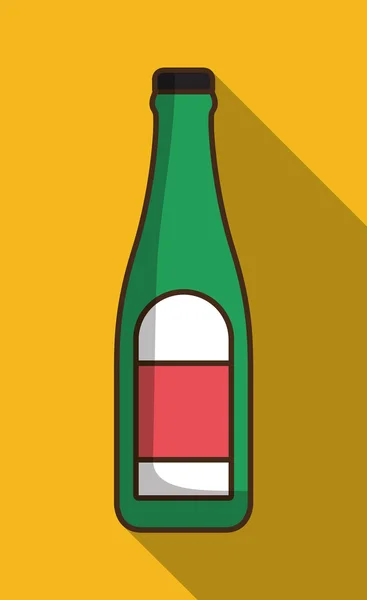 Progettazione della bottiglia della bevanda con icona dell'etichetta, grafica vettoriale — Vettoriale Stock
