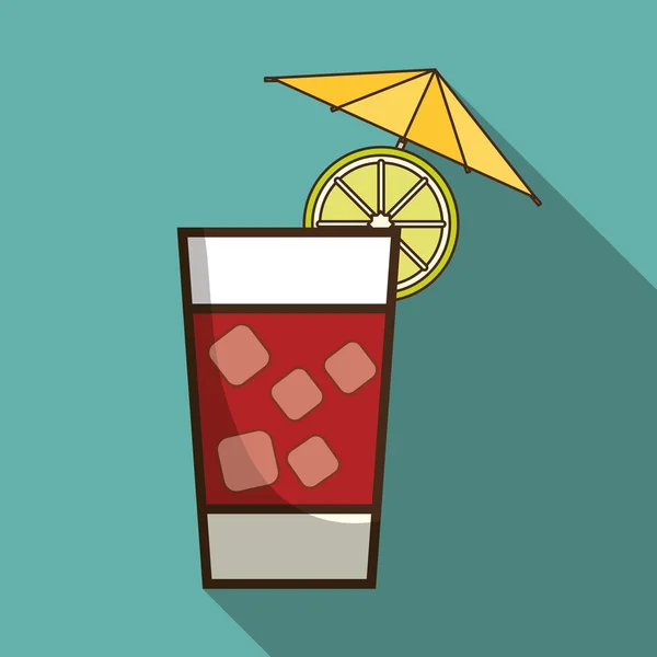 Diseño de bebidas. Icono de cóctel. Estilo de ilustración de vidrio, vector — Vector de stock