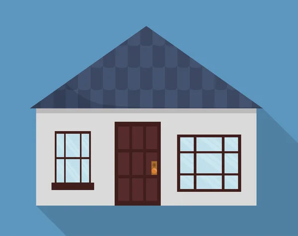 Casa da Família. Ícone de casa com porta e janelas, design gráfico — Vetor de Stock