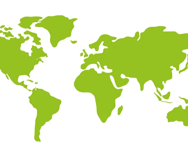 Ícone da Terra. Projeto continentes verdes. gráfico vetorial — Vetor de Stock