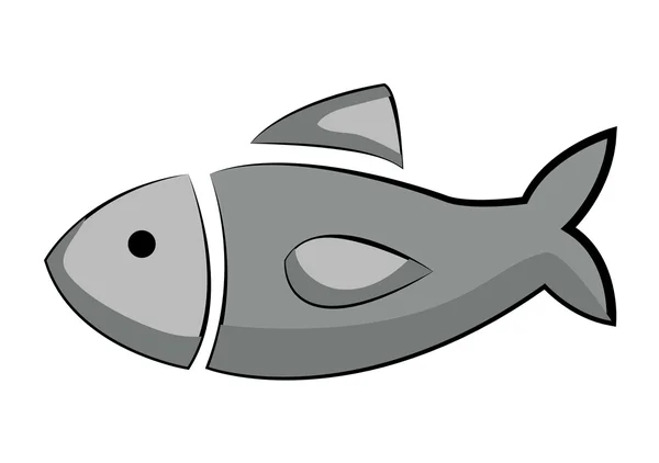 魚動物アイコン。海洋生物の設計。ベクター グラフィック — ストックベクタ
