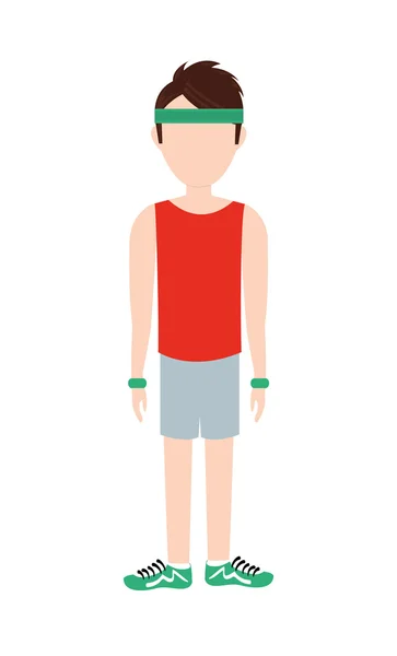 Hombre Avatar con icono de tela deportiva. La gente diseña. gráfico vectorial — Vector de stock